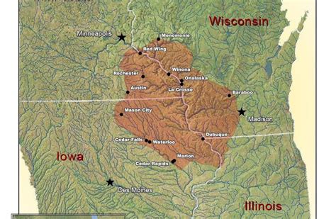 Driftless Area Wisconsin Map | Detailed Map