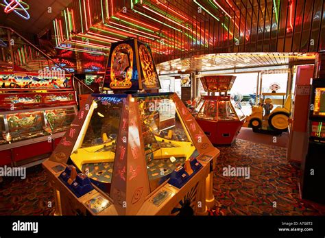 Amusement Arcade interior with slot machines UK Stock Photo - Alamy