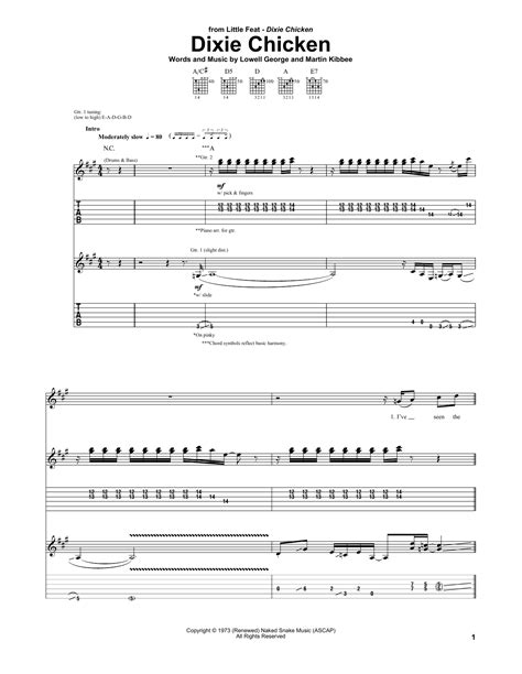 Dixie Chicken | Sheet Music Direct