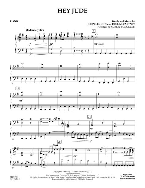 Hey Jude - Piano Sheet Music | Robert Longfield | Orchestra