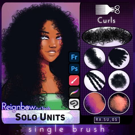 Single Packet: Hair Brush, Photoshop Hair Brush, Procreate Hair Brushes ...