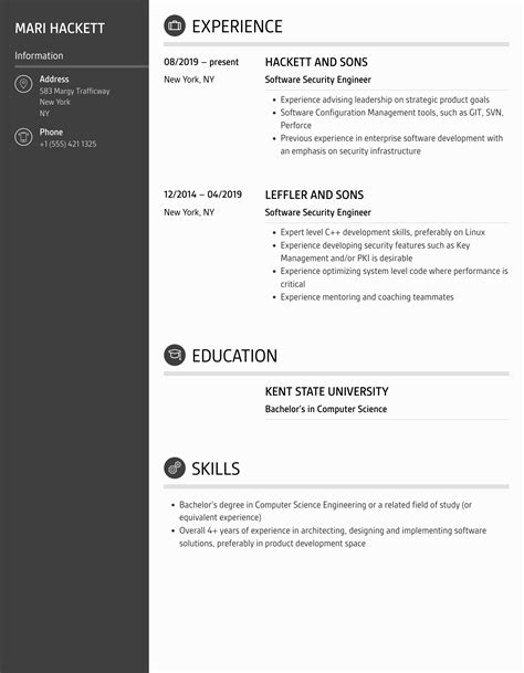 Software Security Engineer Resume Samples | Velvet Jobs