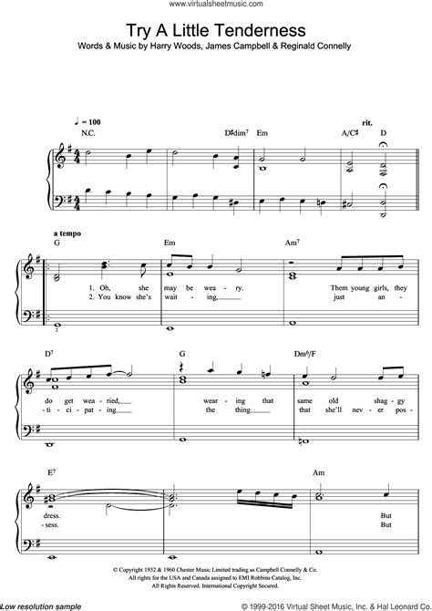 Otis Redding: Try A Little Tenderness sheet music for voice and piano