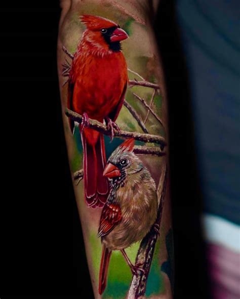 Female Cardinal Bird Tattoo