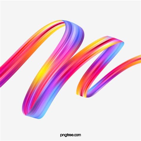 Rainbow Colored Ribbons Render Paint Ribbons, Color, Coloured Ribbon ...