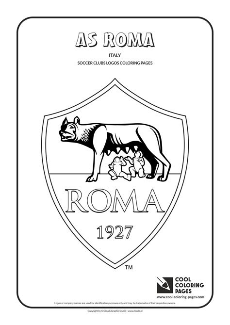 A.S. Roma logo coloring / Coloring page with A.S. Roma logo / Roma logo ...