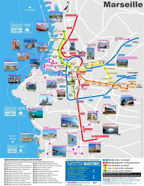 Marseille metro map with main tourist attractions