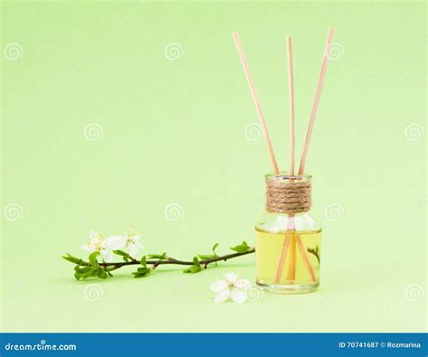 Diffuser with Wooden Sticks Stock Image - Image of white, incense: 70741687