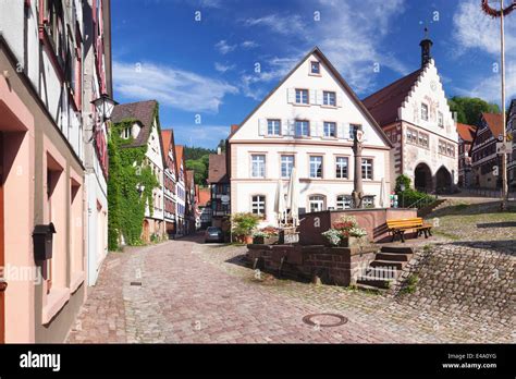 Town Hall and Market Place, Schiltach, Black Forest, Baden Wurttemberg, Germany, Europe Stock ...