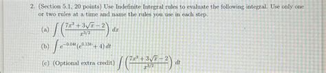 Solved 2. (Section 5.1,20 points) Use Indefinite Integral | Chegg.com