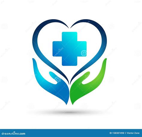 Medical Health Heart Care Clinic Healthy Life Care Logo Design Icon on White Background. Stock ...