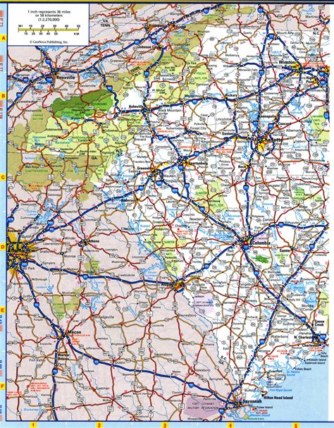 Map of North Carolina roads and highways.Free printable road map of ...