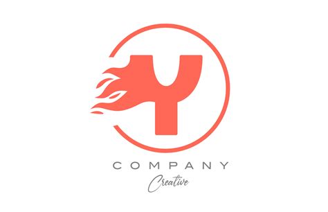 orange Y alphabet letter icon for corporate with flames. Fire design suitable for a business ...