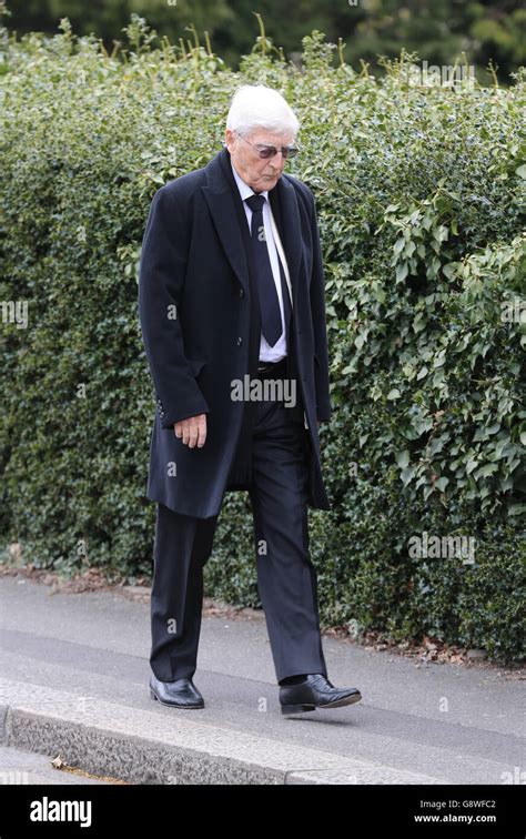 Sir Michael Parkinson arrives for the funeral of Ronnie Corbett at St John the Evangelist Church ...