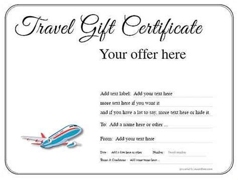 travel gift certificate templates