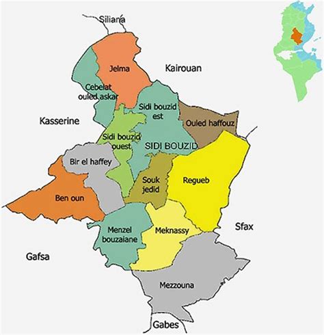 Gouvernorat de Sidi-Bouzid. Source : ministère de l'Agriculture, des... | Download Scientific ...