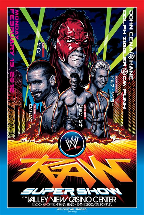 Commemorative poster for the WWE Raw Super Show at the Valley View ...