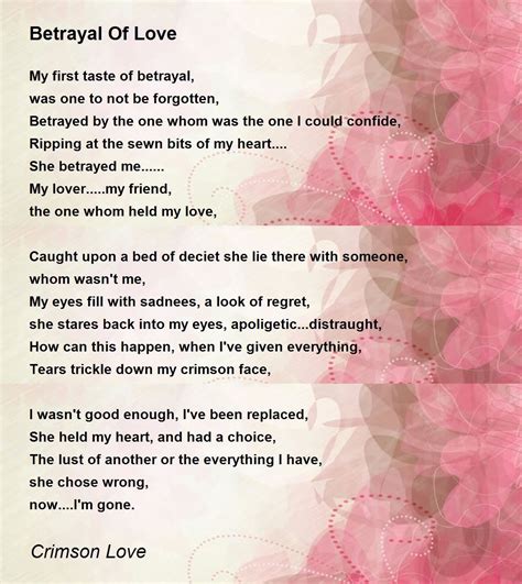 Betrayal Of Love Poem by Crimson Love - Poem Hunter