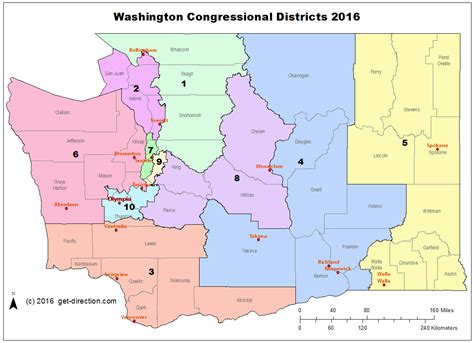 Map of Washington Congressional Districts 2016