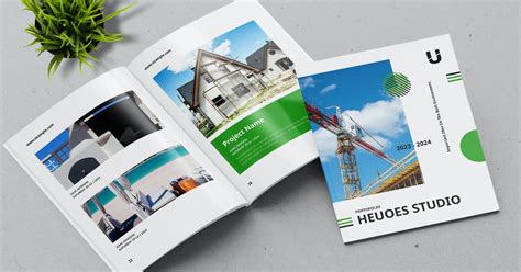 Construction Project Portfolio Design, Print Templates ft ...