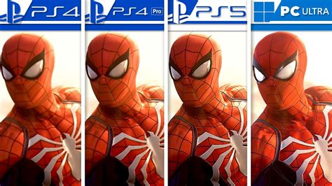 Marvel’s Spider Man | PS4 vs PS4 Pro vs PS5 vs PC Ultra | Graphics Comparison (Side by Side) 4K ...