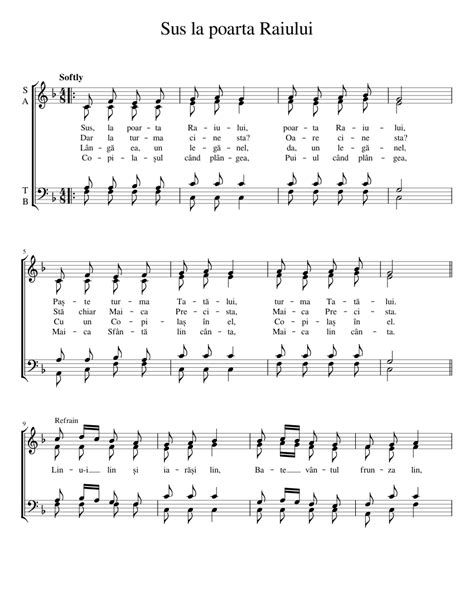 Sus la poarta Raiului Sheet music for Vocals (Choral) | Musescore.com