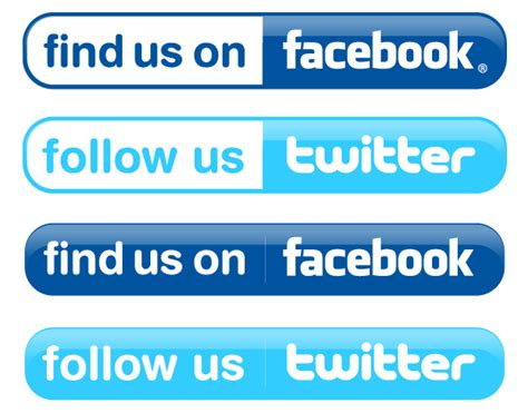 Vector Facebook and Twitter Buttons | Download Free Vector Art | Free-Vectors