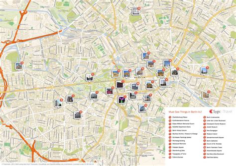 Berlin tourist map - Berlin city centre tourist map (Germany)