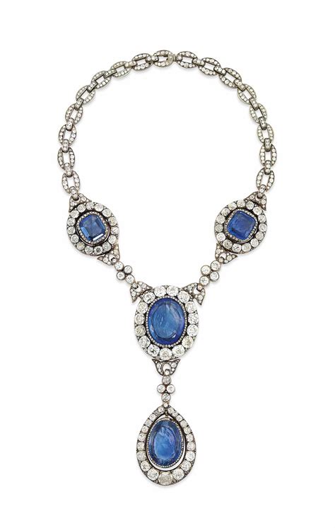 AN ANTIQUE SAPPHIRE AND DIAMOND NECKLACE | Christie's