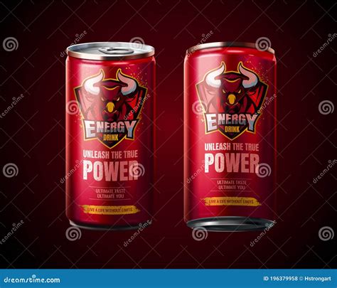 Energy drink cans stock vector. Illustration of metal - 196379958