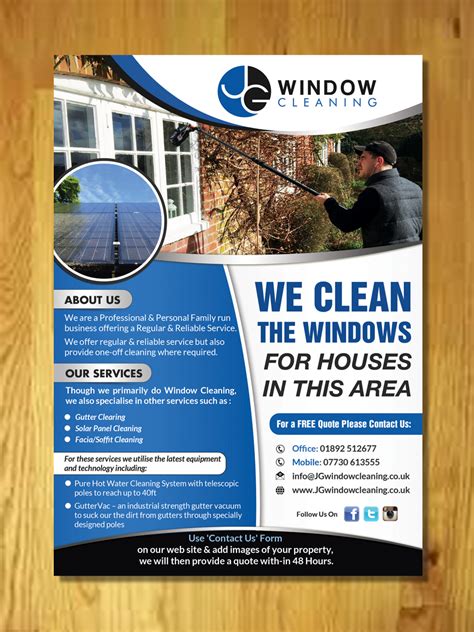 Modern, Elegant, Window Cleaning Flyer Design for JG Window Cleaning by innovative earth ...