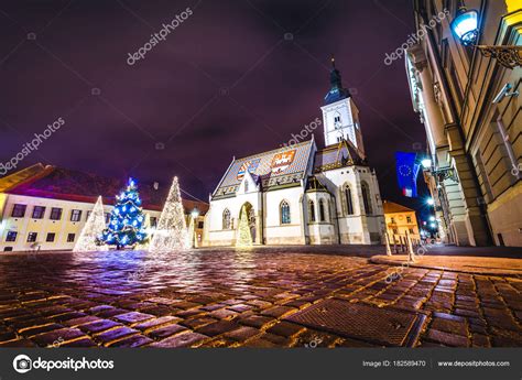 Church Advent Zagreb Christmas lights Croatia Stock Photo by ©DavorDjopar 182589470