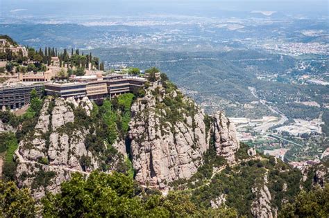 Santa Maria De Montserrat Abbey in Montserrat Mountains Near Barcelona ...