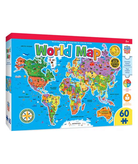 Masterpieces Kids World Map Educational Jigsaw Puzzle