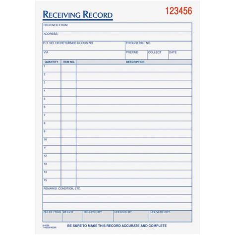 TOPS Carbonless Receiving Record Forms - 3 PartCarbonless Copy - 5.56 ...