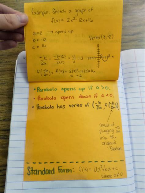 Math = Love: Different Forms of a Quadratic Function - Foldable and ...