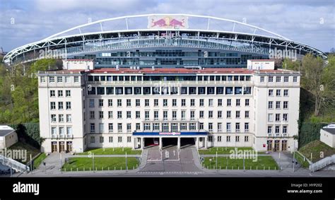 View of the Red Bull Arena, the stadium of RB Leipzig, in Leipzig Stock Photo, Royalty Free ...