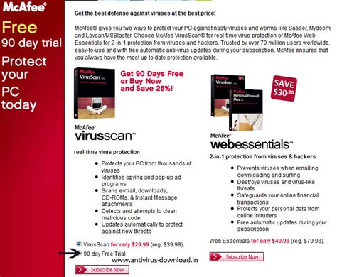 Mcafee Antivirus Free Trial - renewcollector