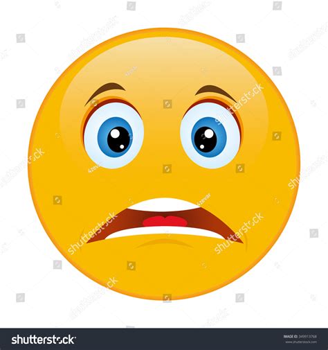 Fear Smile Panic Emoticon Displeasure Stock Vector 349913768 - Shutterstock