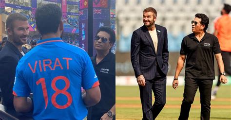 David Beckham, Sachin Tendulkar grace India vs New Zealand semi-final in Mumbai; meet Virat ...