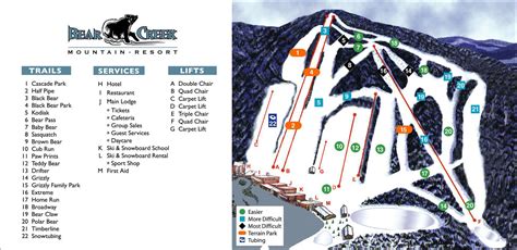 Bear Creek Mountain Resort Piste Map | Plan of ski slopes and lifts | OnTheSnow