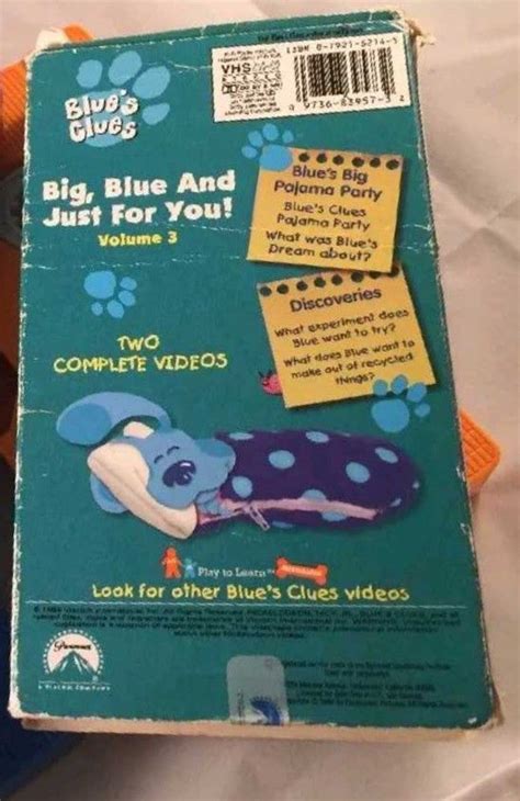 Blue's Clues Big Blue and Just for you Volume 3 1999 VHS | Blues clues ...