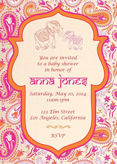 Design by inviteink.com for a very special mom to be. Indian style baby shower invitation with ...