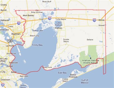 Map Of Chambers County Texas - Cities And Towns Map