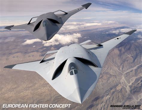 Concept for a next generation air dominance European fighter jet. Drawn in 3D Studio Max and ...