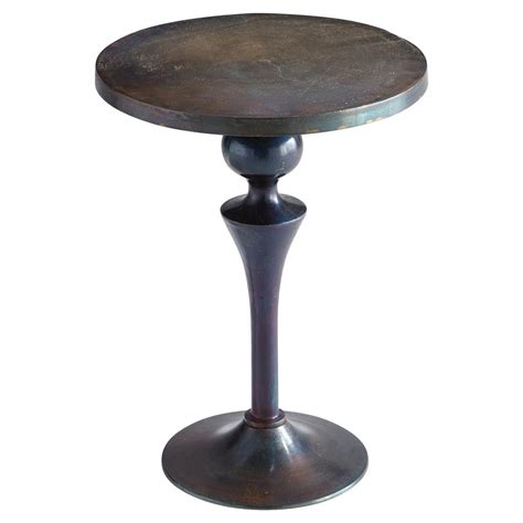 Loft Global Rustic Bronze Round End Table | Kathy Kuo Home