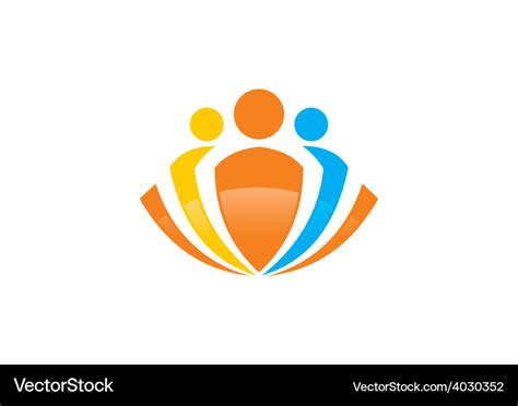 Abstract people group logo Royalty Free Vector Image