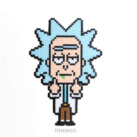 Rick et Morty aimant pixel art TV Show aimant Rick n Morty | Etsy Cross ...