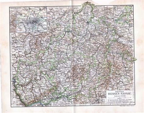 Hesse Nassau Germany Map 1906 Vintage Edwardian Steel | Etsy