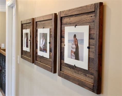 Wood Frames, 5 x 7 with Mat, 8 x 10 without mat, set of 3 | Reclaimed ...